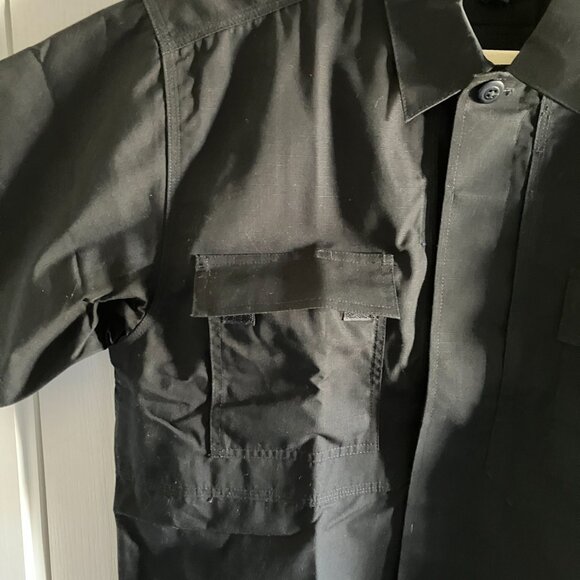 511 TACTICAL Short Sleeve Cotton Shirt Black Heavyweight Size Large NEW - Picture 2 of 12